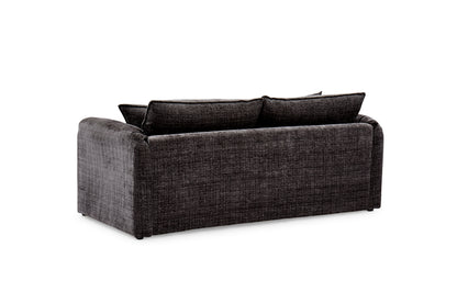 Solaya Black Fabric 3 Seater Sofa