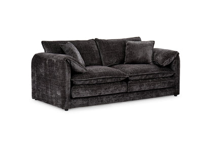 Solaya Black Fabric 3 Seater Sofa