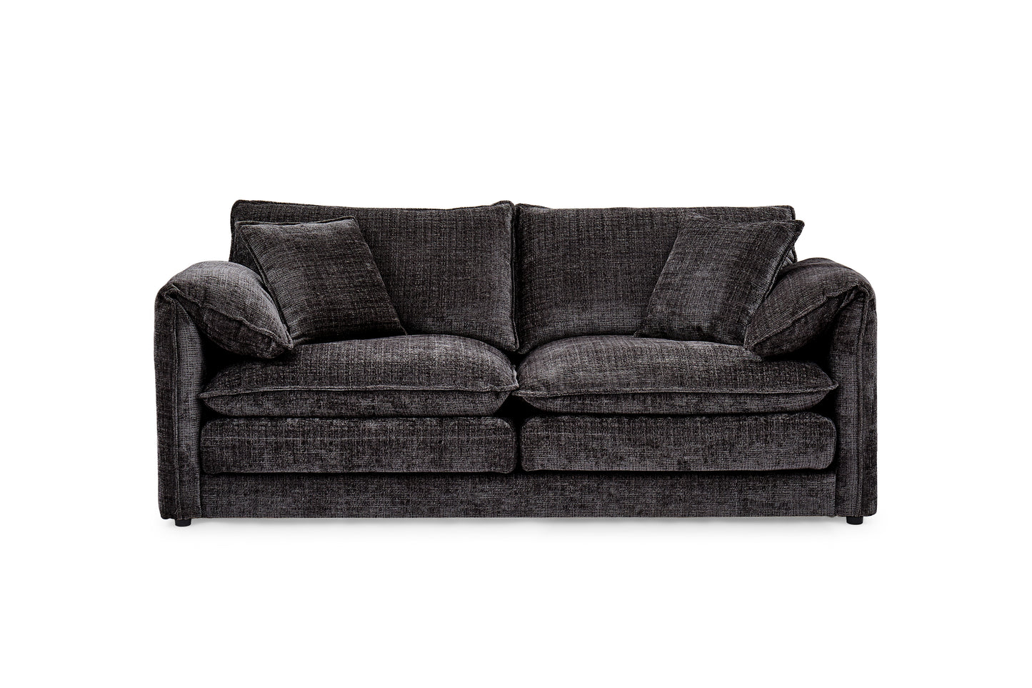 Solaya Black Fabric 3 Seater Sofa