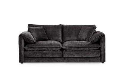 Solaya Black Fabric 3 Seater Sofa