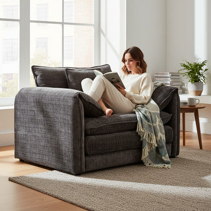 Solaya Black Fabric Armchair