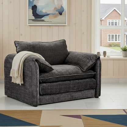 Solaya Black Fabric Armchair