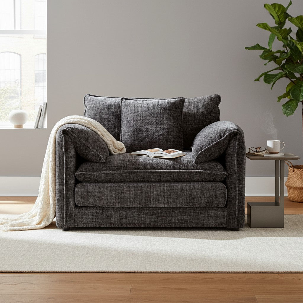 Solaya Black Fabric Armchair