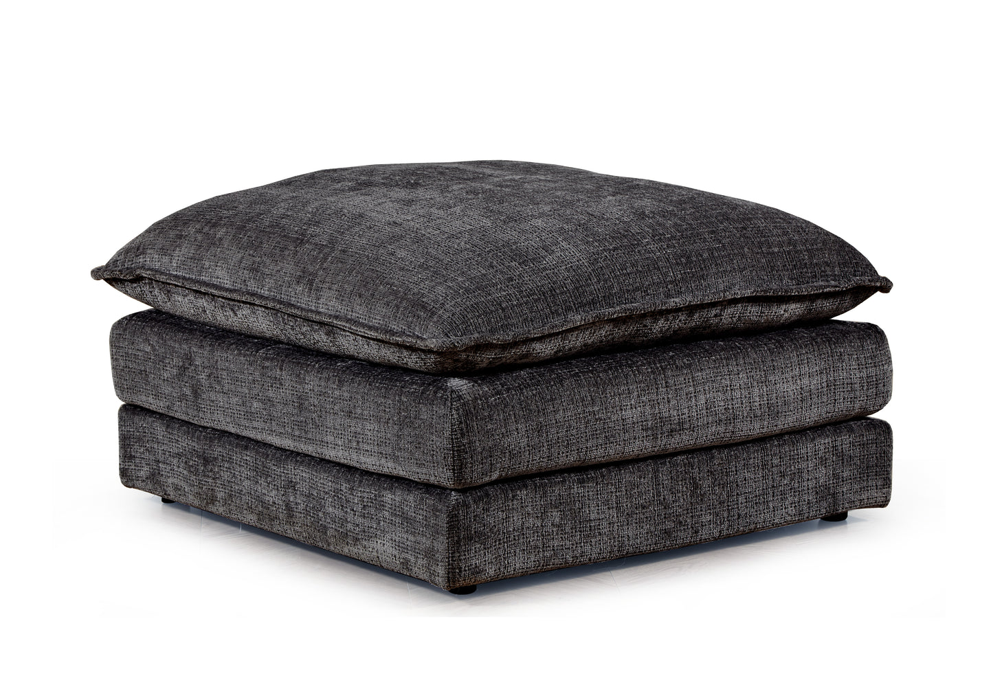 Solaya Black Fabric Footstool