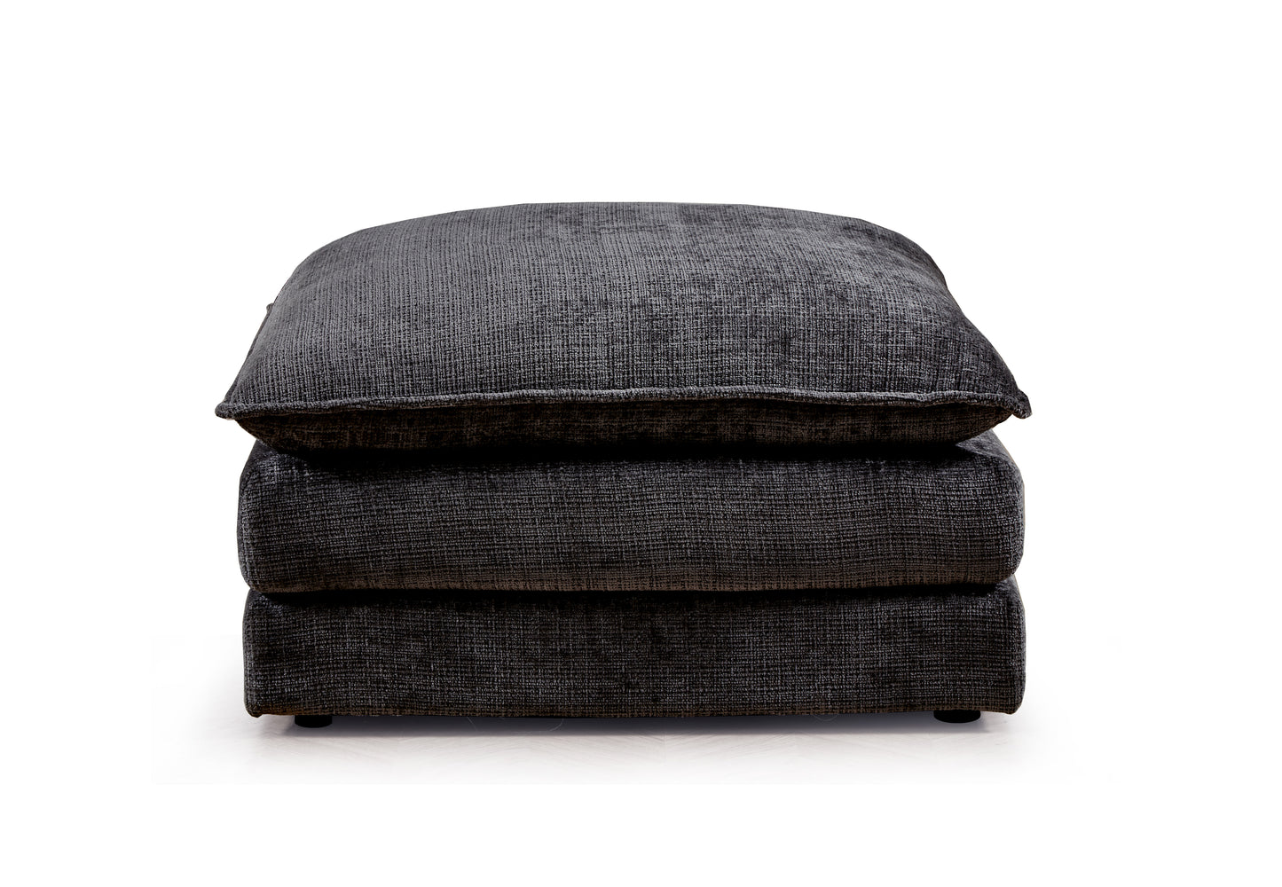 Solaya Black Fabric Footstool