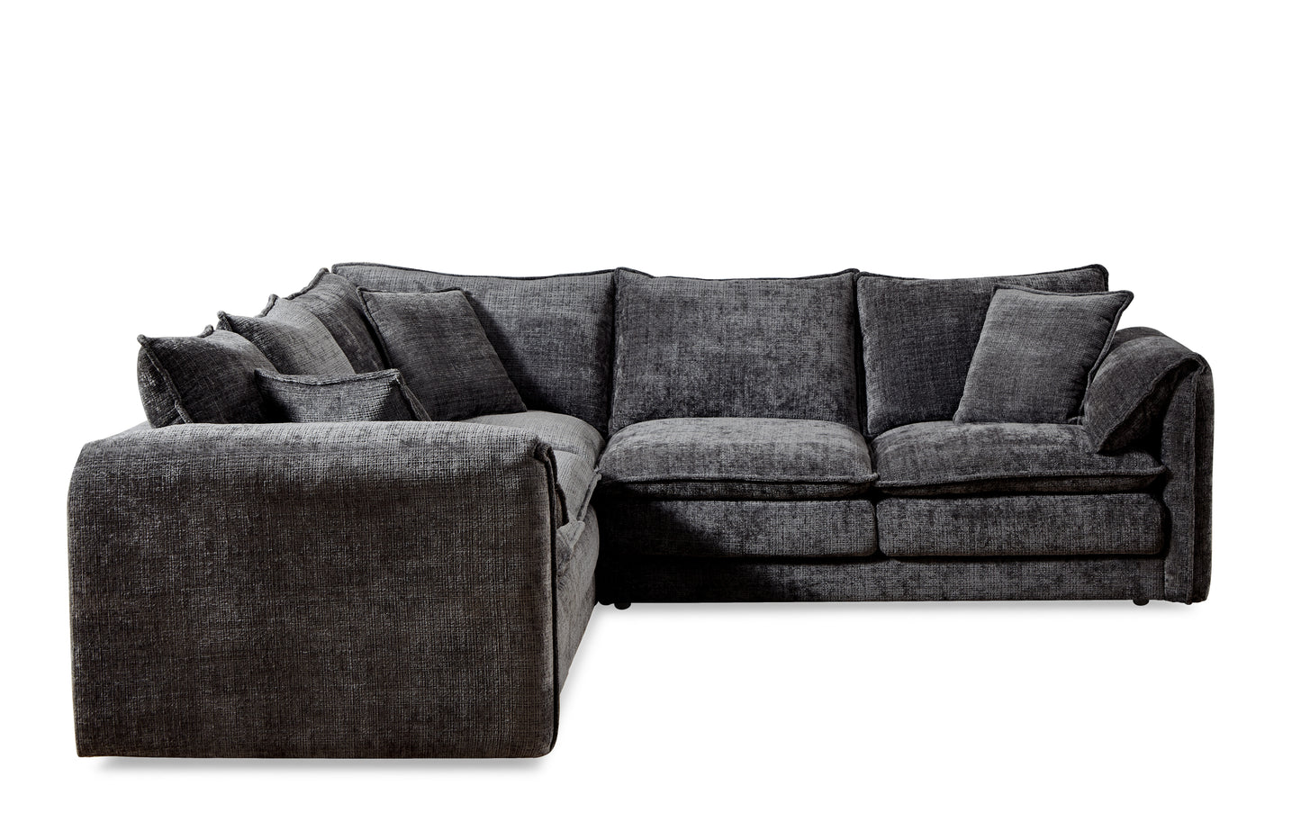Solaya Black Fabric Large Corner Sofa