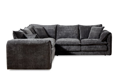 Solaya Black Fabric Large Corner Sofa
