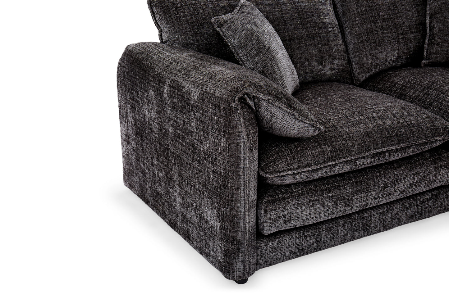 Solaya Black Fabric Large Corner Sofa
