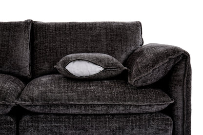 Solaya Black Fabric Large Corner Sofa