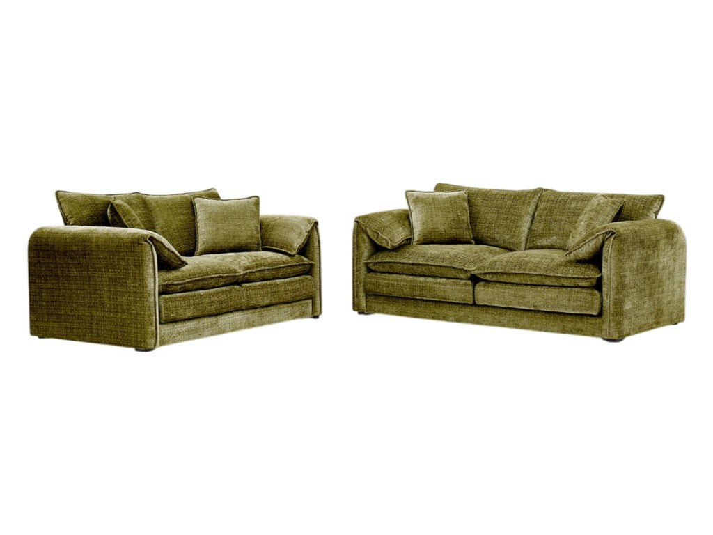 Solaya Green Fabric 3+2 Sofa Suite