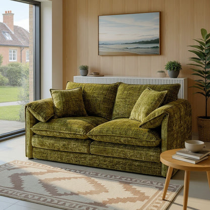 Solaya Green Fabric 2 Seater Sofa
