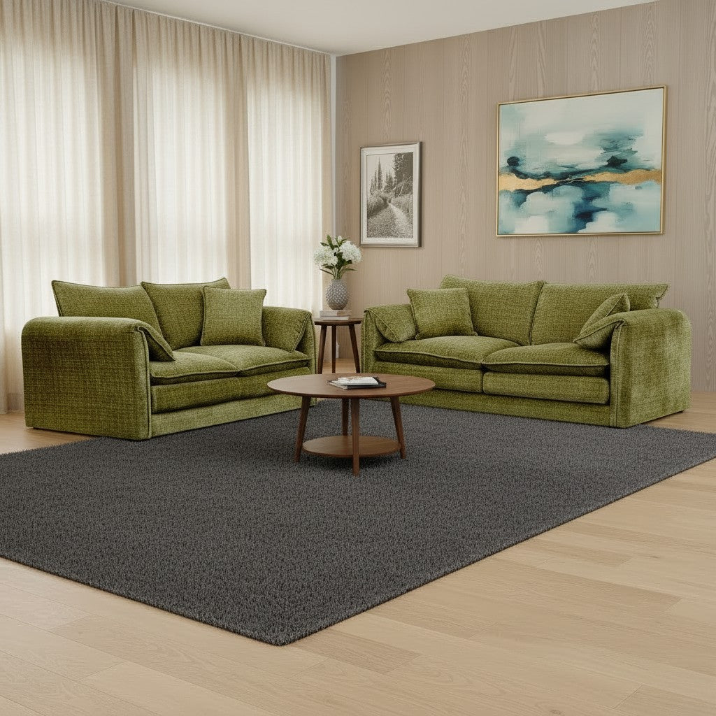 Solaya Green Fabric 3+2 Sofa Suite
