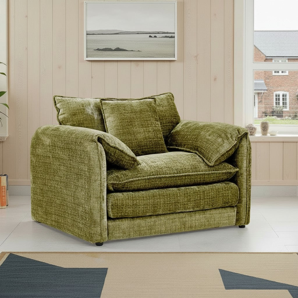 Solaya Green Fabric Armchair