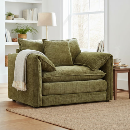 Solaya Green Fabric Armchair