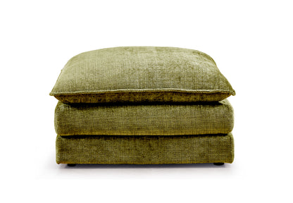 Solaya Green Fabric Footstool