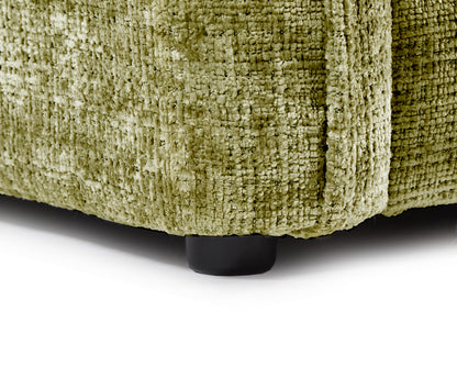 Solaya Green Fabric Large Corner Sofa