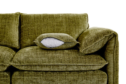 Solaya Green Fabric Large Corner Sofa