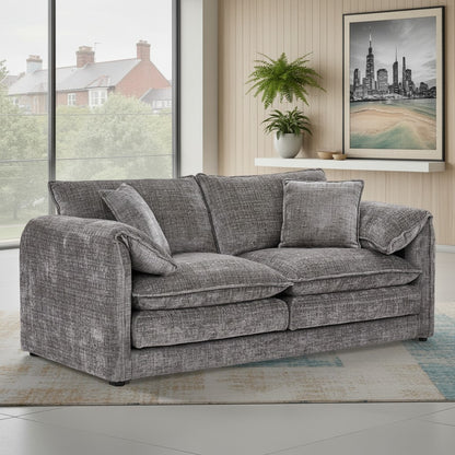 Solaya Grey Fabric 3 Seater Sofa