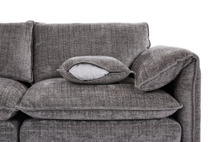 Solaya Grey Fabric 3 Seater Sofa