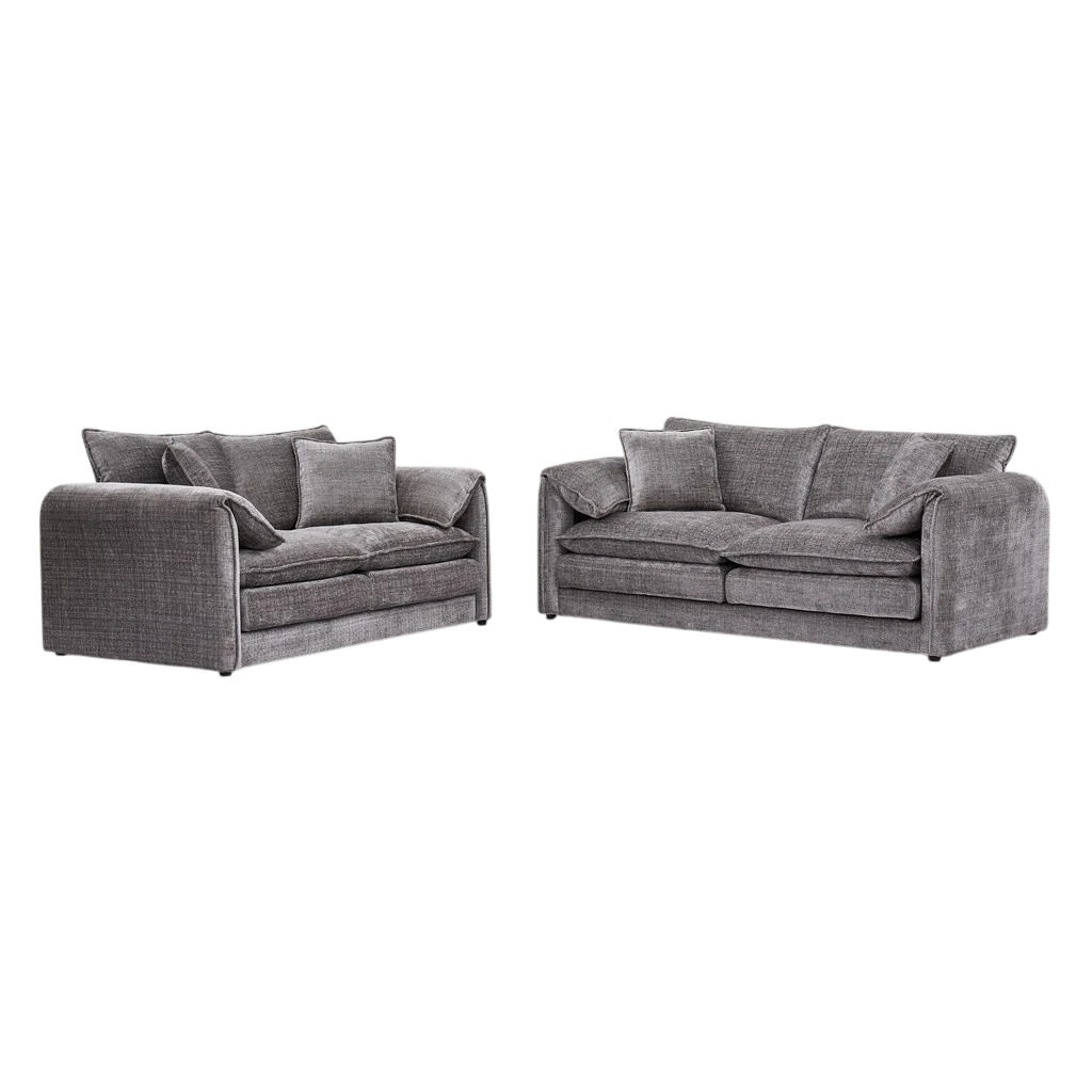 Solaya Grey Fabric 3+2 Sofa Suite