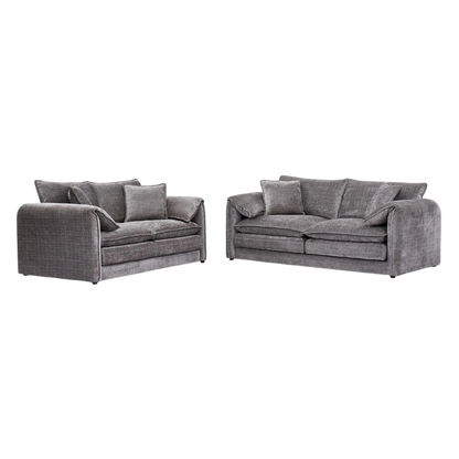 Solaya Grey Fabric 3+2 Sofa Suite