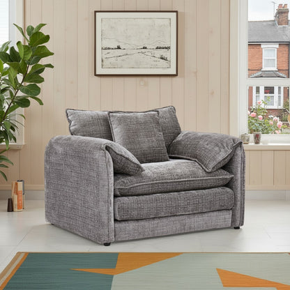 Solaya Grey Fabric Armchair