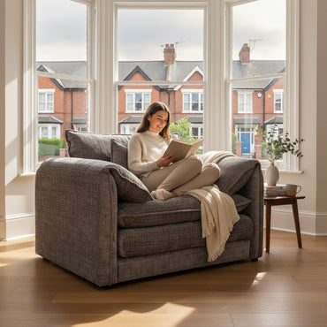 Solaya Grey Fabric Armchair
