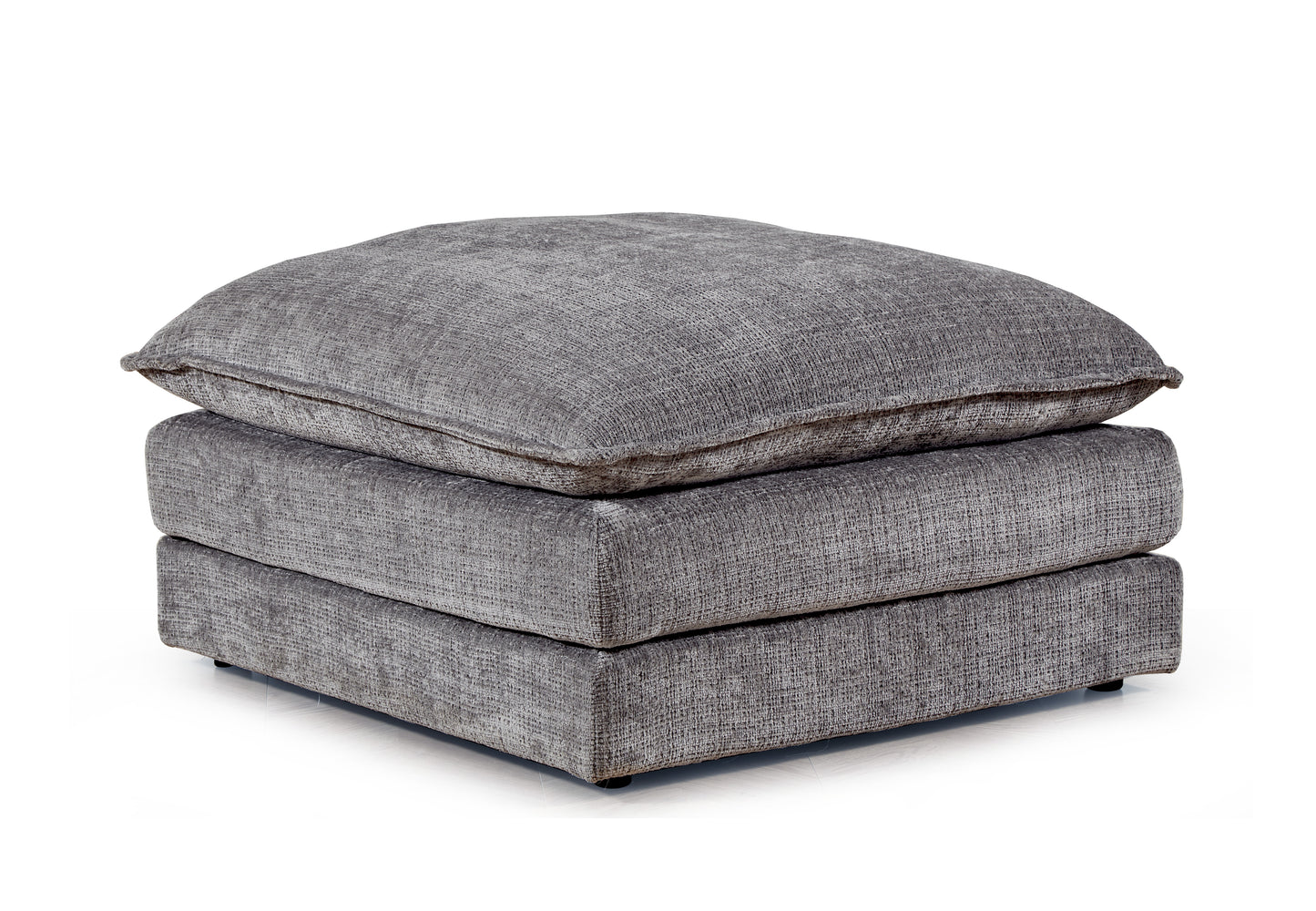 Solaya Grey Fabric Footstool