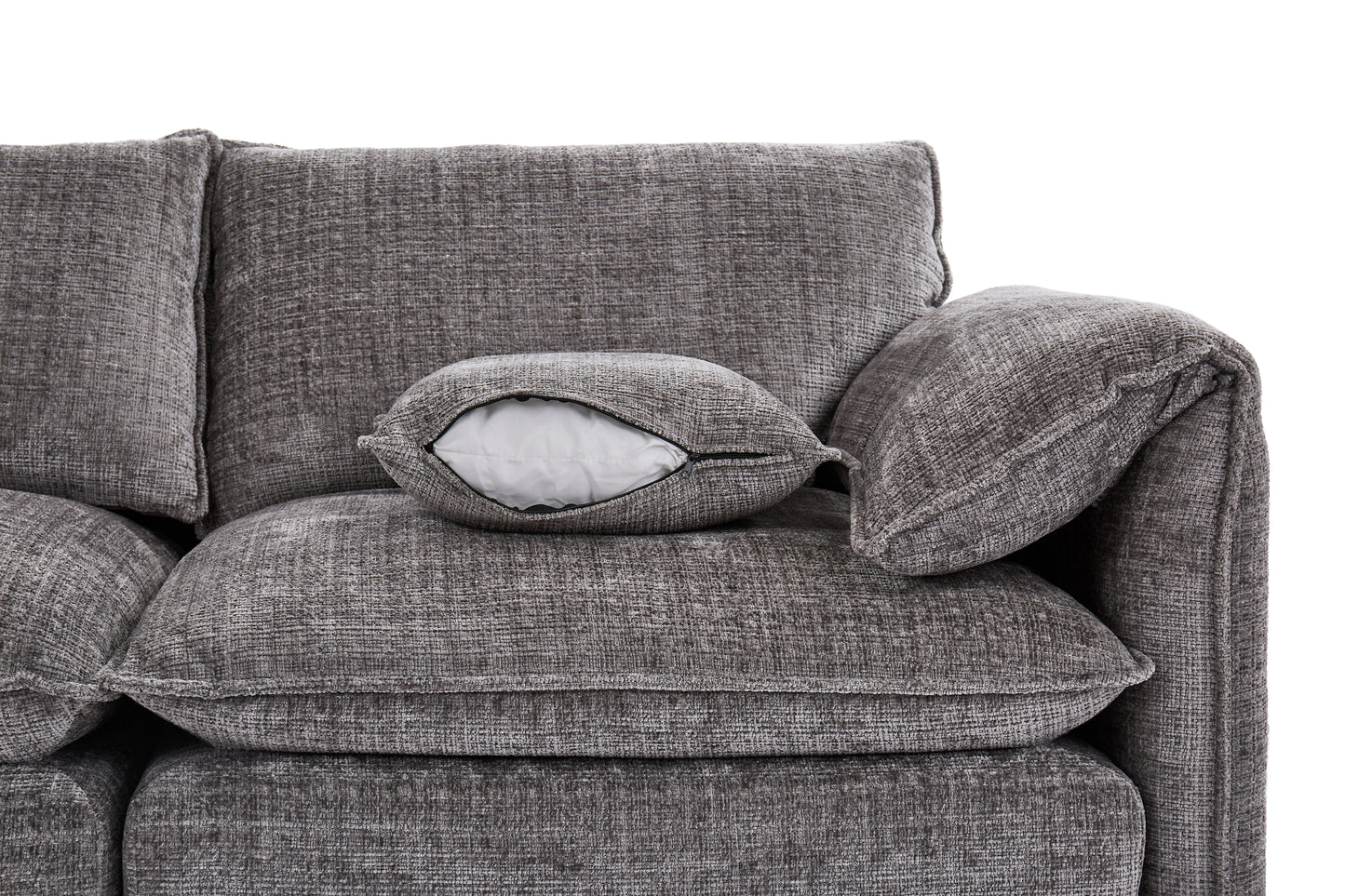Solaya Grey Fabric Large Corner Sofa