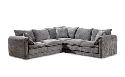 Solaya Grey Fabric Large Corner Sofa
