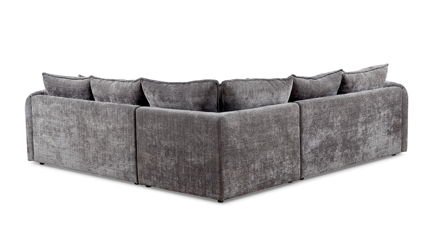Solaya Grey Fabric Large Corner Sofa