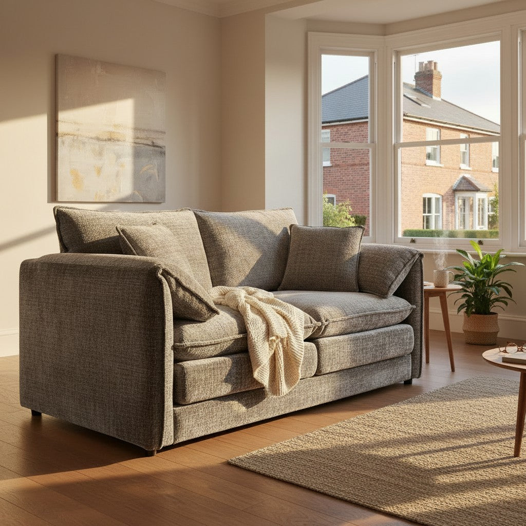 Solaya Grey Fabric 2 Seater Sofa