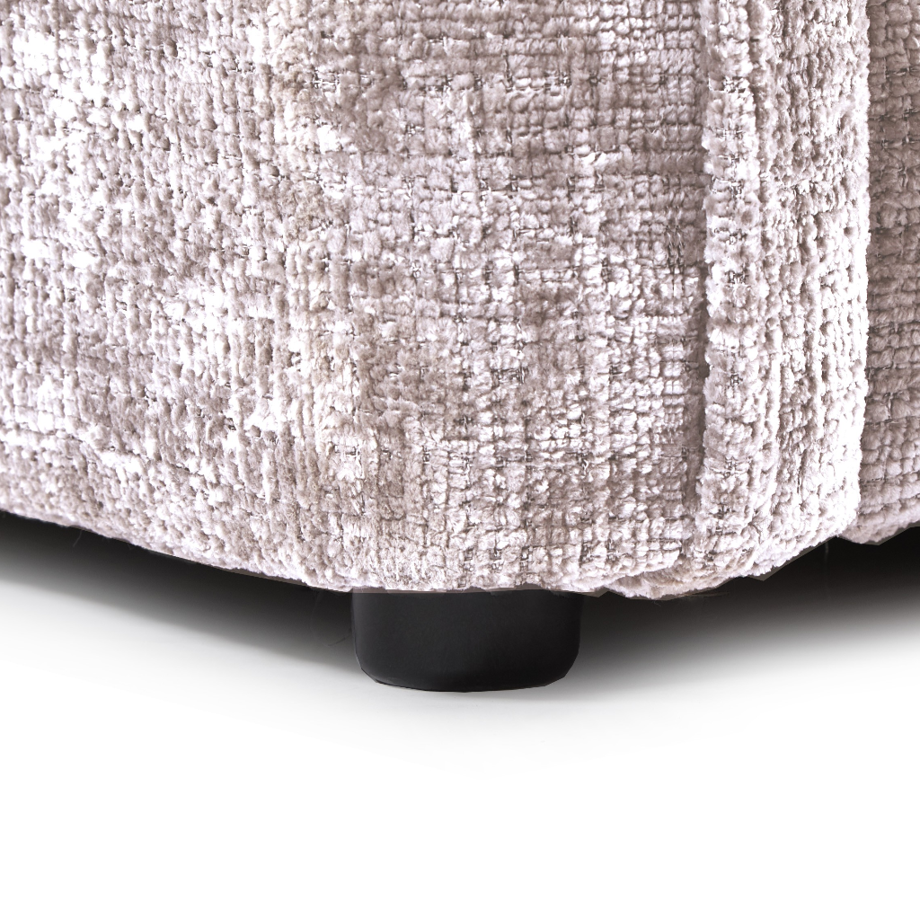 Solaya Beige Fabric Footstool