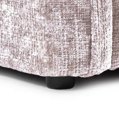 Solaya Beige Fabric Footstool