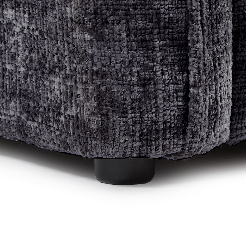 Solaya Black Fabric Footstool