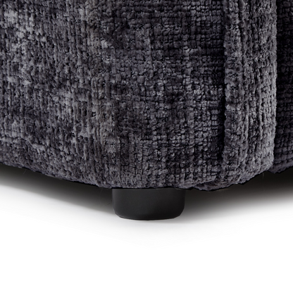 Solaya Black Fabric Footstool