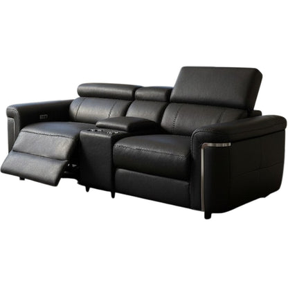 Somerville Electric Recliner Black Leather 2 Seater Sofa
