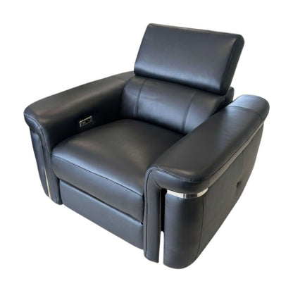 Somerville Electric Recliner Black Leather Armchair