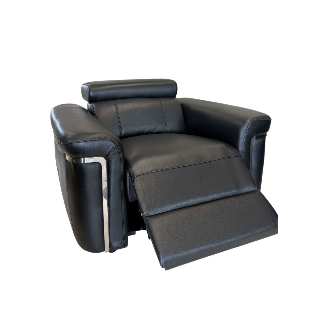 Somerville Electric Recliner Black Leather Armchair
