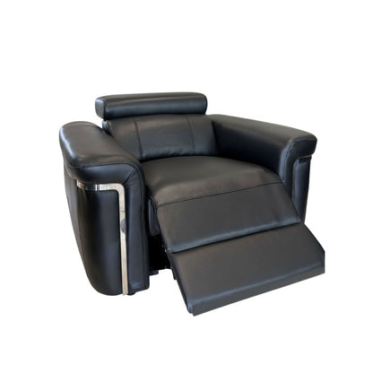 Somerville Electric Recliner Black Leather Armchair