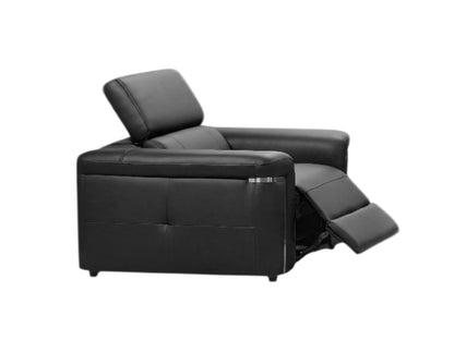 Somerville Electric Recliner Black Leather Armchair