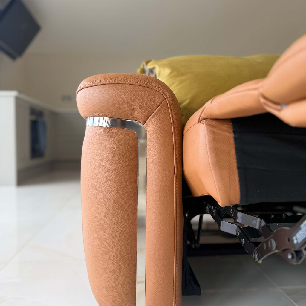 Somerville Electric Recliner Tan Leather 2 Seater Sofa