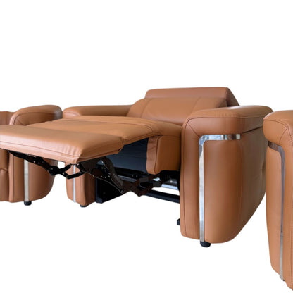Somerville Electric Recliner Tan Leather Armchair