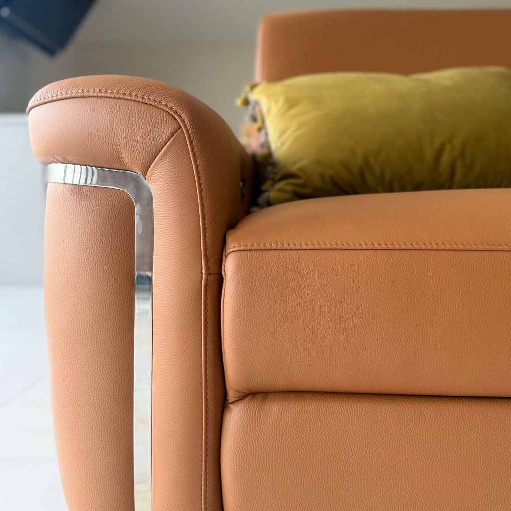 Somerville Electric Recliner Tan Leather Armchair