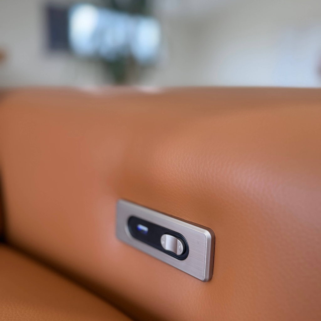 Somerville Electric Recliner Tan Leather Armchair