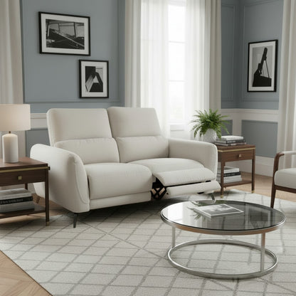 Sorrento Electric Recliner Beige Fabric 2 Seater Sofa