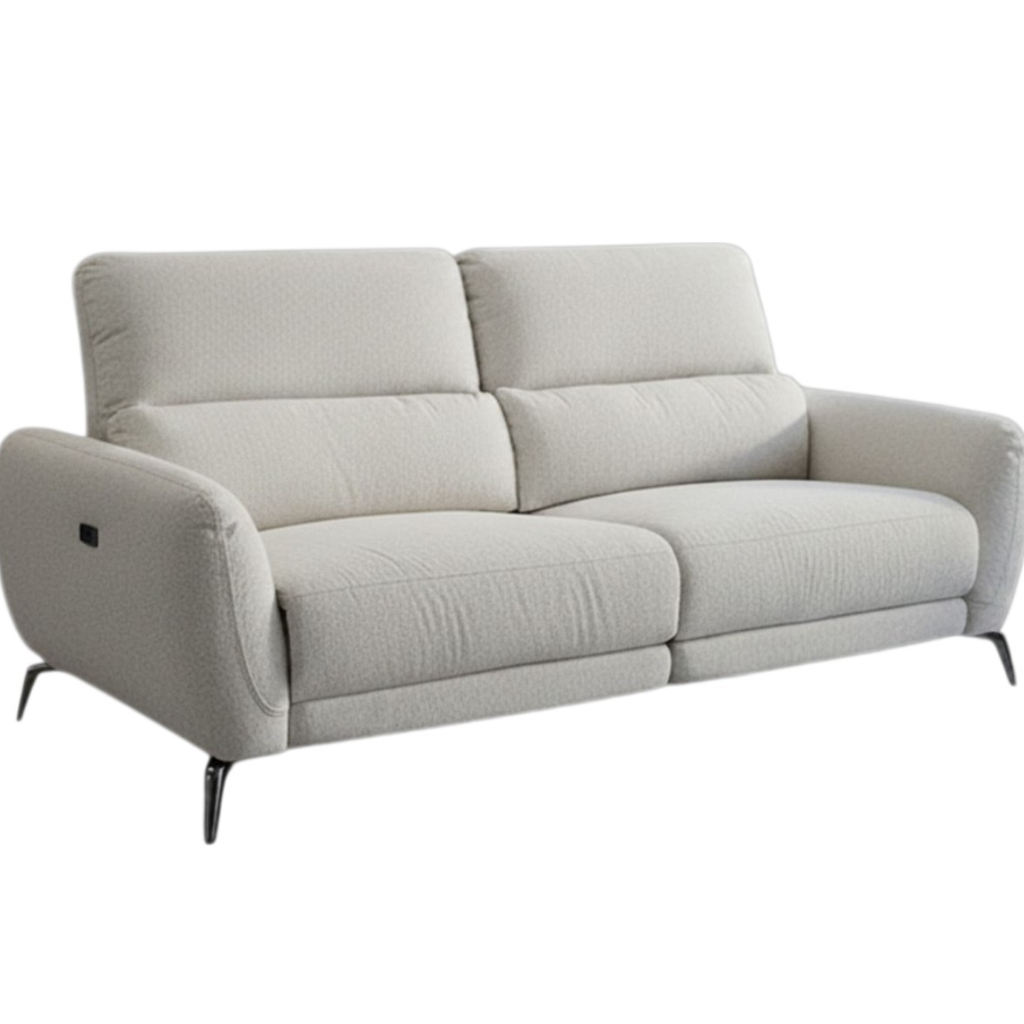 Sorrento Electric Recliner Beige Fabric 3 Seater Sofa