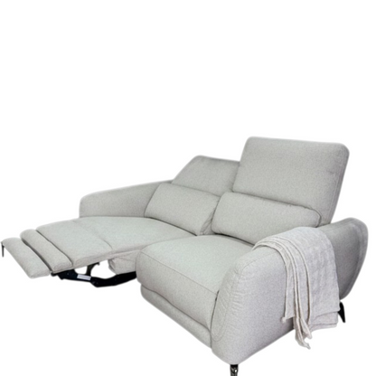 Sorrento Electric Recliner Beige Fabric 3 Seater Sofa