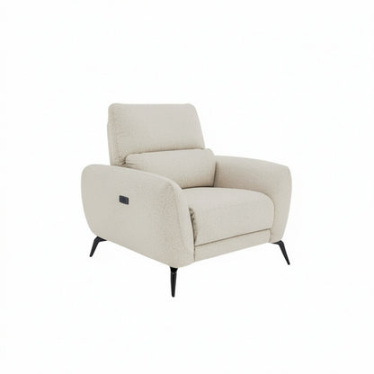 Sorrento Electric Recliner Beige Fabric Armchair