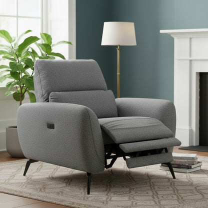 Sorrento Electric Recliner Grey Fabric Armchair